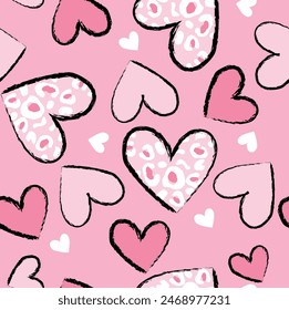 pattern love heart texture girl lovely animal print