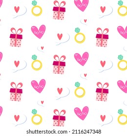 Pattern with love hearts. Idea for St. Valentine day decoration 