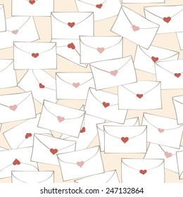 Pattern with love letters