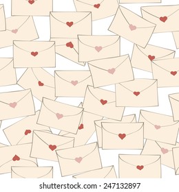 Pattern with love letters