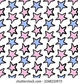 Pattern love and star. Color print. Icons vector illustrations. Set of text in different colors and types. Valentine's day love romantic 