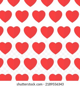 Pattern of love in transparent background (PNG) with mini doodle (icons). Vector Illustration