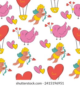 Amor de patrón. Antecedentes del día de San Valentín. Corazón. Doodle. Para embalajes, postales y otros diseños. Ilustración vectorial.