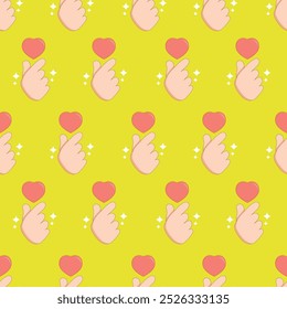 pattern i love you, finger heart icon, i love you, small heart, vector icon