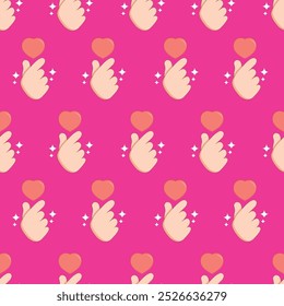 pattern i love you, finger heart icon, i love you, small heart, vector icon