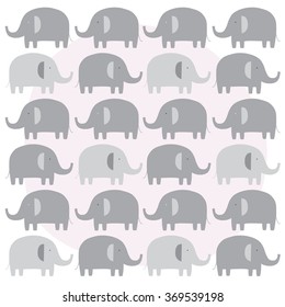   Pattern with lovely elephants for kids