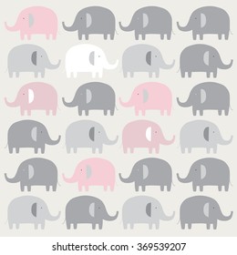   Pattern with lovely elephants for kids