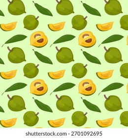 Padrão Lucuma Fruta usado em smoothies, sobremesas, sorvetes e receitas focadas na saúde, embalagem de alimentos, livros de receitas, cartazes botânicos, guias de nutrição, marca de bem-estar.