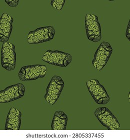 pattern lunch dolma hand drawn. delicious healthy, cooked rice, dish greek lunch dolma vector sketch illustration