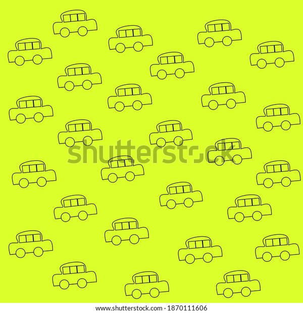 Pattern made by\
car drawing with green\
background