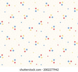 A pattern made by collecting three cute shapes. Simple pattern design template.