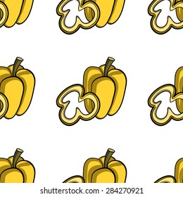 Pattern made from hand drawn peppers. Vector illustration