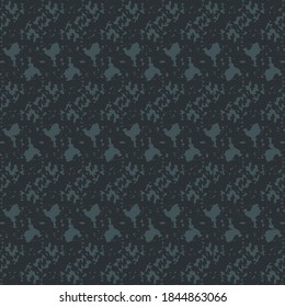 Pattern made of horizontal bands decorated with slashes and abstract floral elements. Blue wool rug. The texture of a knitted sweater.