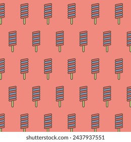 pattern made with ice cream in red background vector