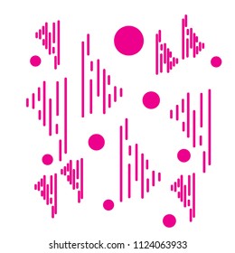 Pattern made of pink sticks with circles