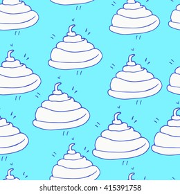 Pattern made of poo. Cartoon poop seamless pattern