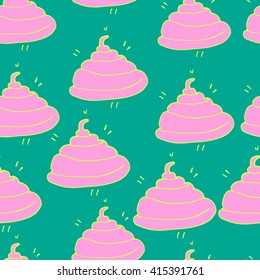 Pattern made of poo. Cartoon poop seamless pattern