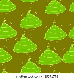 Pattern made of poo. Cartoon poop seamless pattern