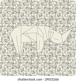 Pattern made of schemes origami in light colors