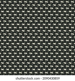 Muster aus Schildern, kleinen Flecken und Flecken. Abstrakter Strickstoff. Grafiken in Schwarz-Weiß.
