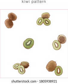 a pattern made of six kiwi shape