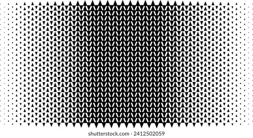 Pattern made up of triangles that move away from each other becoming smaller and fading out.