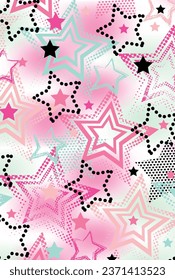 pattern magic cute girl rainbow star cute 