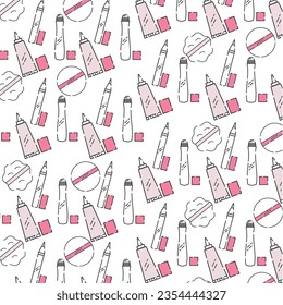 Pattern of make up icons Fashion icon Vector