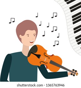 pattern of man with violin character