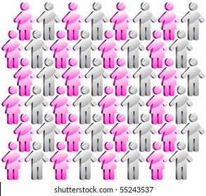 Pattern with man and woman signs