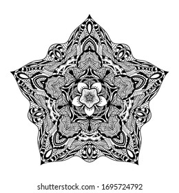 Pattern with mandala decoration. For fabric, textile, bandana, carpet print