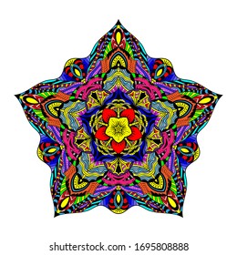 Pattern with mandala decoration. For fabric, textile, bandana, carpet print