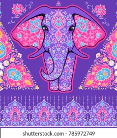 Pattern Elephant Mandala Frame Animal Made Stock Vector (Royalty Free ...