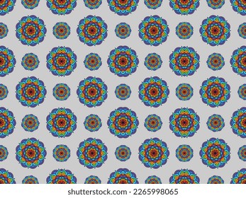 Pattern Mandala  for fabric. Set of Mehndi flower background for Henna drawing and tattoo. Decoration in ethnic oriental, Indian style.