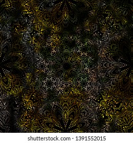 pattern mandala floral elements on dark background