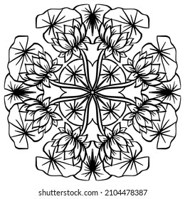 Pattern of mandala with lotus flower 