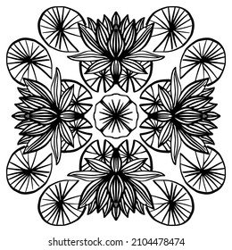 Pattern of mandala with lotus flower 