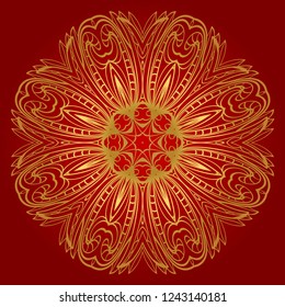Pattern of mandala. Vector illustration. Modern Decorative floral color mandala. Decorative Cicle ornament. Floral design