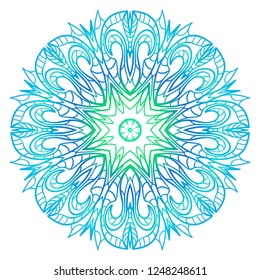 Pattern of mandala. Vector illustration. Modern Decorative floral color mandala. Decorative Cicle ornament. Floral design.