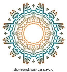 Pattern of mandala. Vector illustration. Modern Decorative floral color mandala. Decorative Cicle ornament. Floral design.