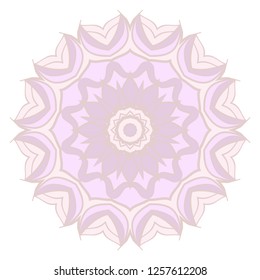 Pattern of mandala. Vector illustration. Modern Decorative floral color mandala. Decorative Cicle ornament. Floral design.
