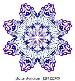Pattern of mandala. Vector illustration. Modern Decorative floral color mandala. Decorative Cicle ornament. Floral design. Anti-stress therapy pattern