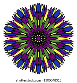 Pattern of mandala. Vector illustration. Modern Decorative floral color mandala. Decorative Cicle ornament. Floral design. Anti-stress therapy pattern