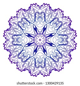 Pattern of mandala. Vector illustration. Modern Decorative floral color mandala. Decorative Cicle ornament. Floral design. Anti-stress therapy pattern