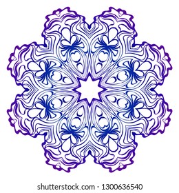 Pattern of mandala. Vector illustration. Modern Decorative floral color mandala. Decorative Cicle ornament. Floral design. Anti-stress therapy pattern