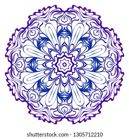 Pattern of mandala. Vector illustration. Modern Decorative floral color mandala. Decorative Cicle ornament. Floral design. Anti-stress therapy pattern