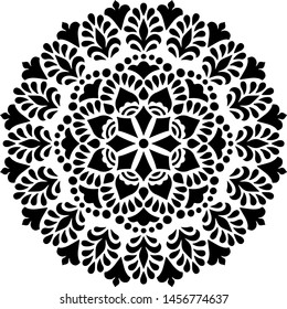 Pattern mandala white stencil doodles sketch good mood