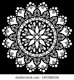 Pattern mandala white stencil doodles sketch good mood