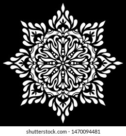 Pattern mandala white stencil doodles sketch good mood