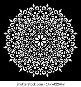 Pattern mandala white stencil doodles sketch good mood
